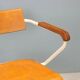 Vintage chair in enamelled metal and wood, Italian design, 1960s.