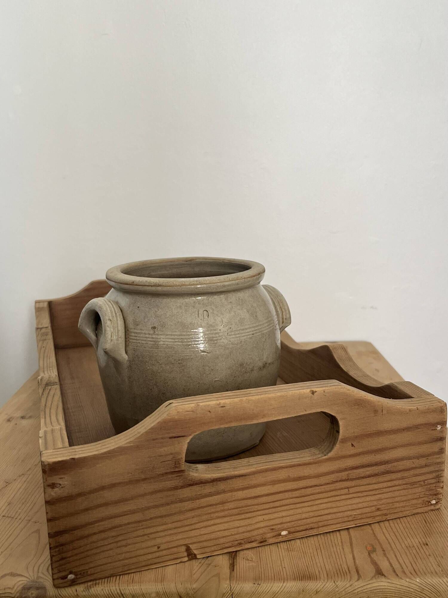Old solid wood presentation tray
