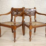 Antique Rosewood Parlor Set with Carved Backrests, Set of 3