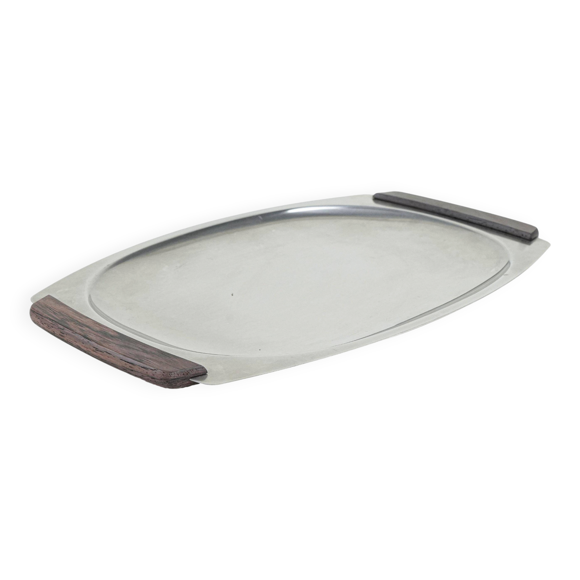 Plateau en acier inoxydable, design danois, années 1970, fabriqué au Danemark