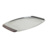 Plateau en acier inoxydable, design danois, années 1970, fabriqué au Danemark