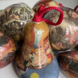 Ensemble de 15 décorations de Noël en papier mâché vintage