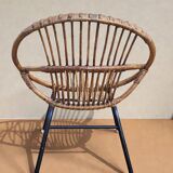 Rattan shell chair