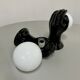 2 black ceramic hand lamps from the 70s / vintage and opaline lamp