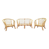 Vintage rattan and wicker garden furniture, old veranda terrace furniture