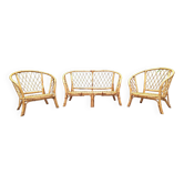 Vintage rattan and wicker garden furniture, old veranda terrace furniture
