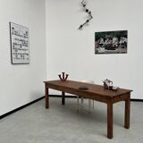 Table de ferme en pin 223 cm, années 70