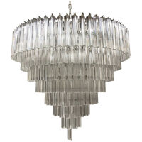 Clear triedro murano glass chandelier