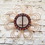 Vintage wicker mirror