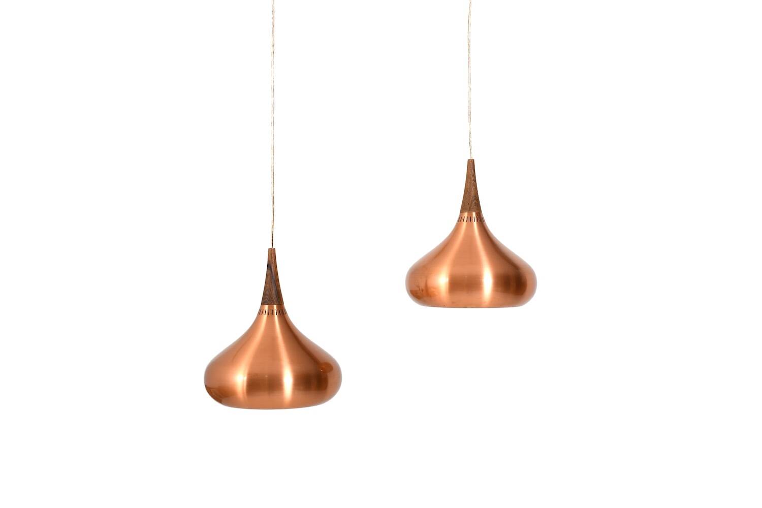 Pair of Jo Hammerborg Copper Orient Pendel