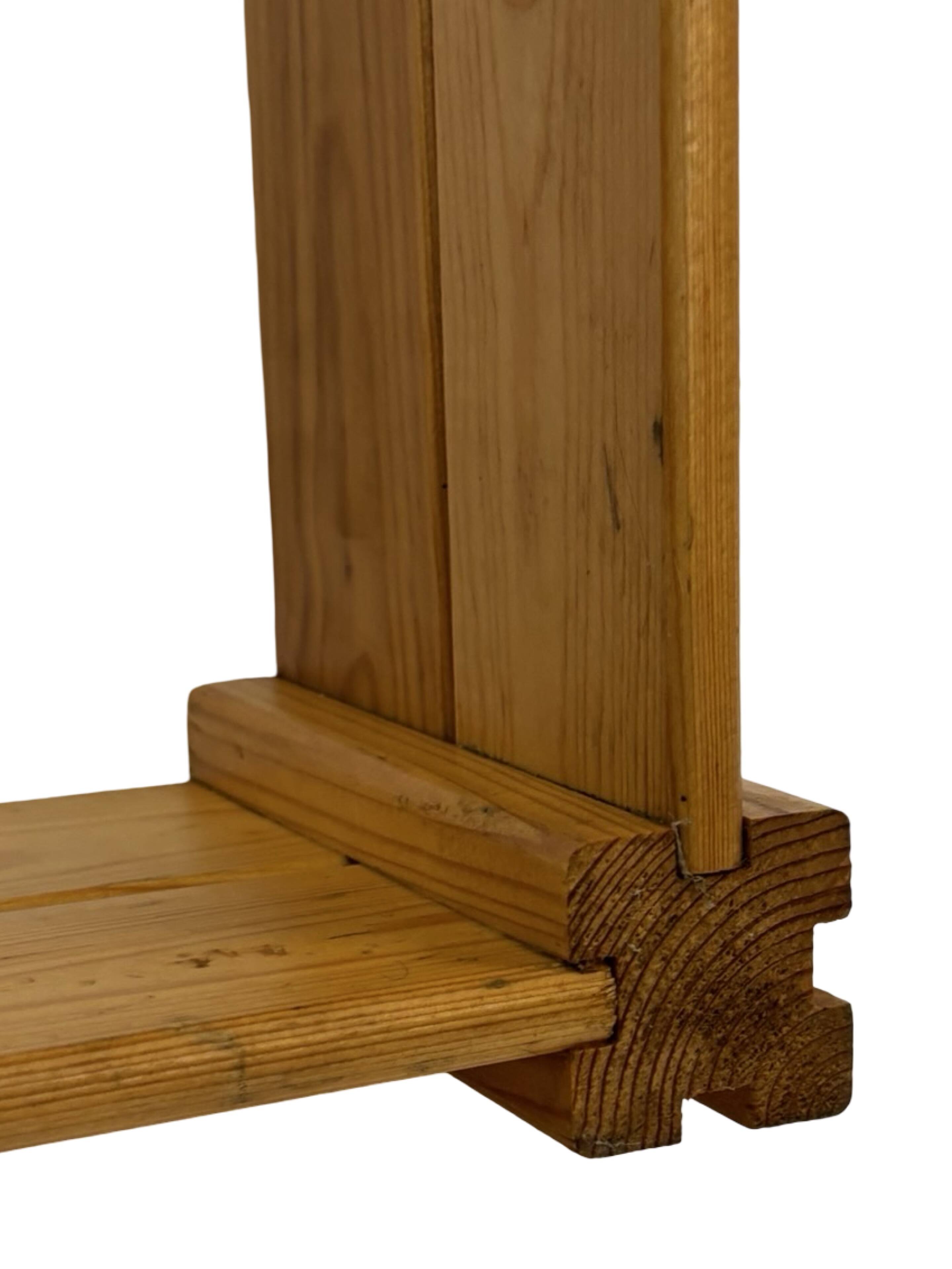 Vintage Wall shelf rack Pinewood wood 70s design