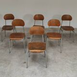 Lot of 24 chairs school chairs industrial style ex Czechoslovakia 1950