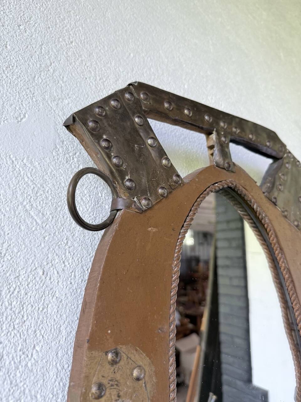 Miroir artisanal brutaliste « cheval »