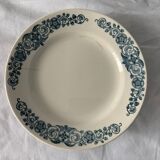 4 blue and white service dishes Alesia Longchamp Iron Land early 20th century