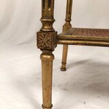 Louis XVI style pedestal table in gilded wood and marble top