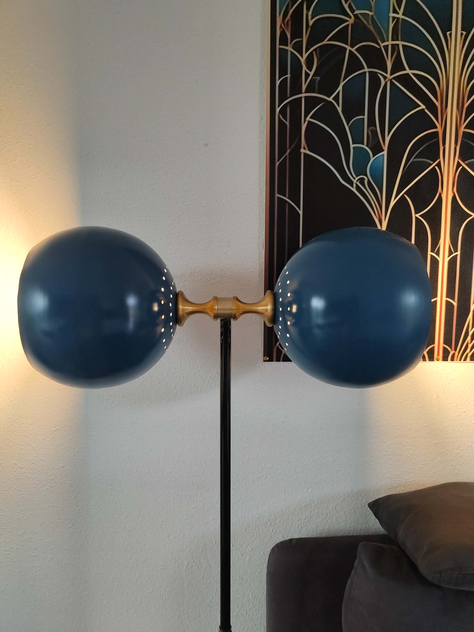 Lampadaire vintage 1980 double éclairage