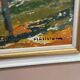 Large Original Swedish Oil on Panel – “Landscape with Houses and Trees” by Stig Hallblom – Signed – Vintage & Framed 90×59.5cm (35.4"×23.4")
