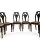 Ensemble de 6 chaises de salle à manger en noyer sculpté Art Déco, années 1920/1930