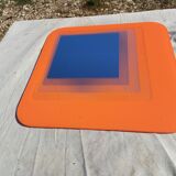 Vintage orange glass mirror