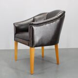 Vintage Leather Armchair, Czechoslovakia