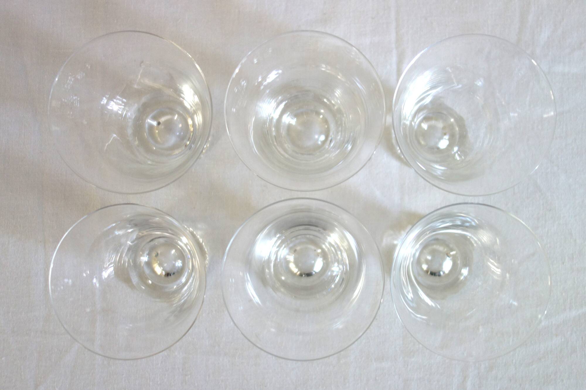 6 Daum Kim model wine glasses, mid-20th century