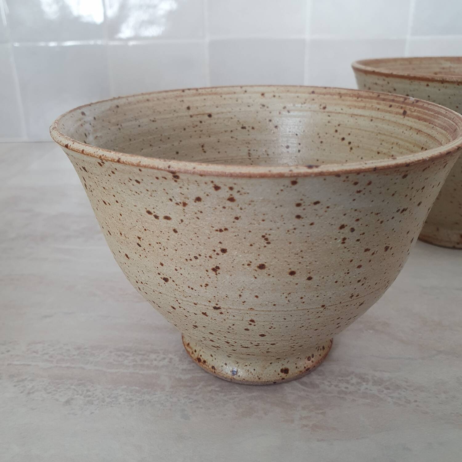 4 large bowls in pyrite stoneware