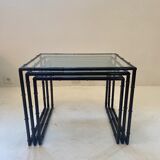 Trundle table 1970 metal bamboo way
