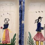 Old dish servant tray ramekin earthenware ceramic henriot quimper bl