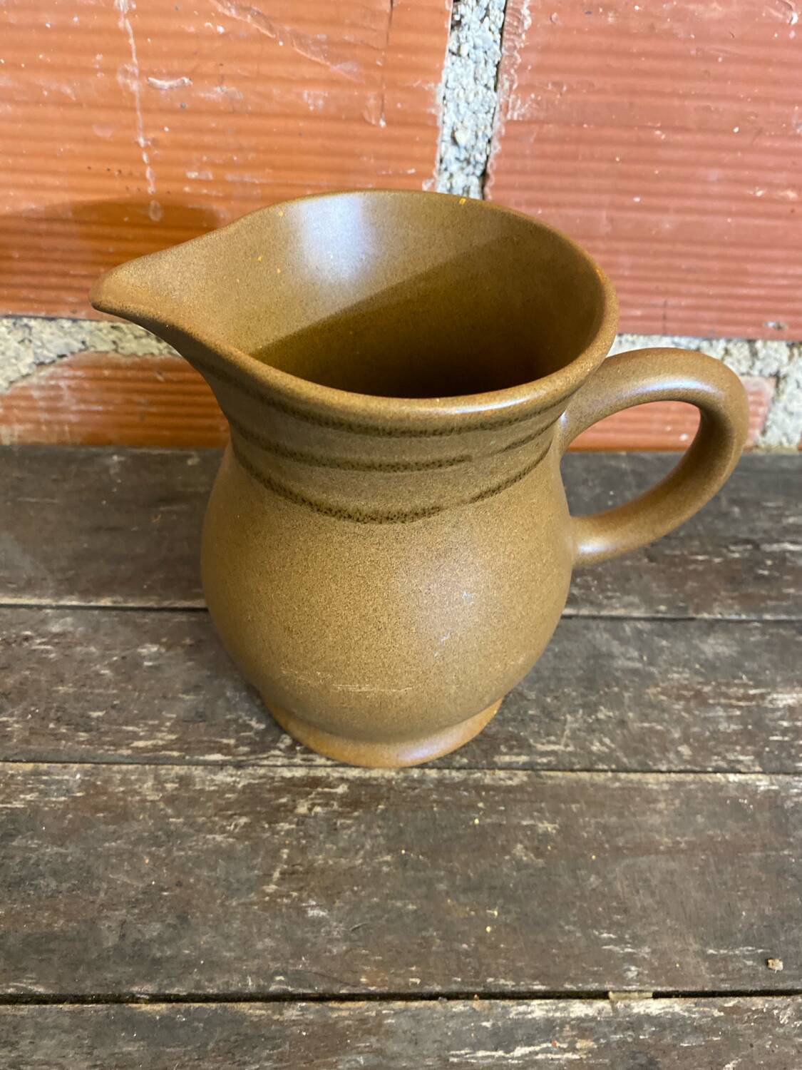 Old pichet sarreguemines beige ceramic 1970s vintage