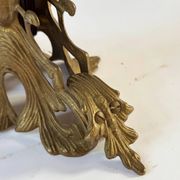 Vintage French brass fire screen, peacock design, 20th century.