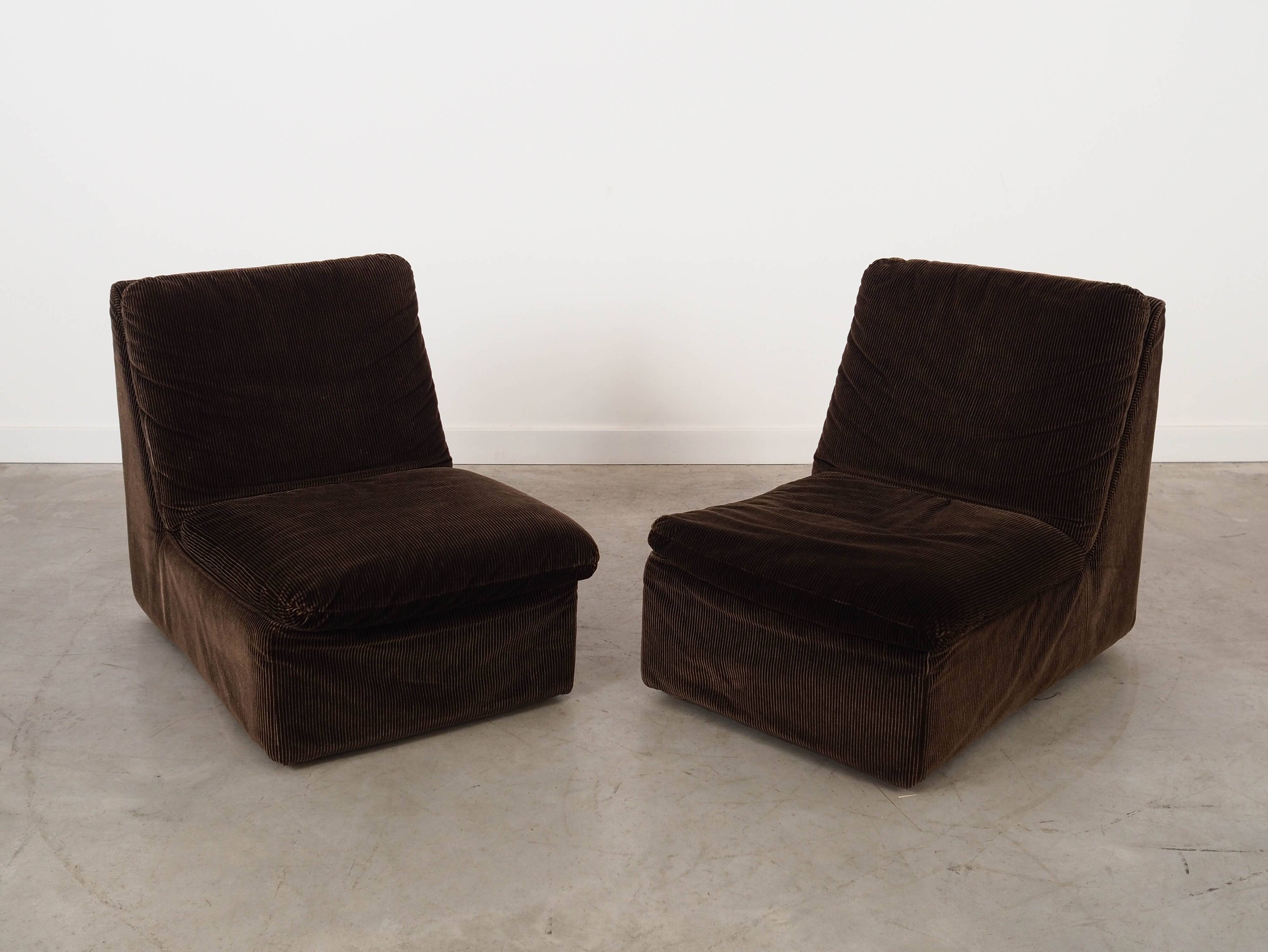 Brown modular sofa, Italian design, 1970s, manufactured by Busnelli