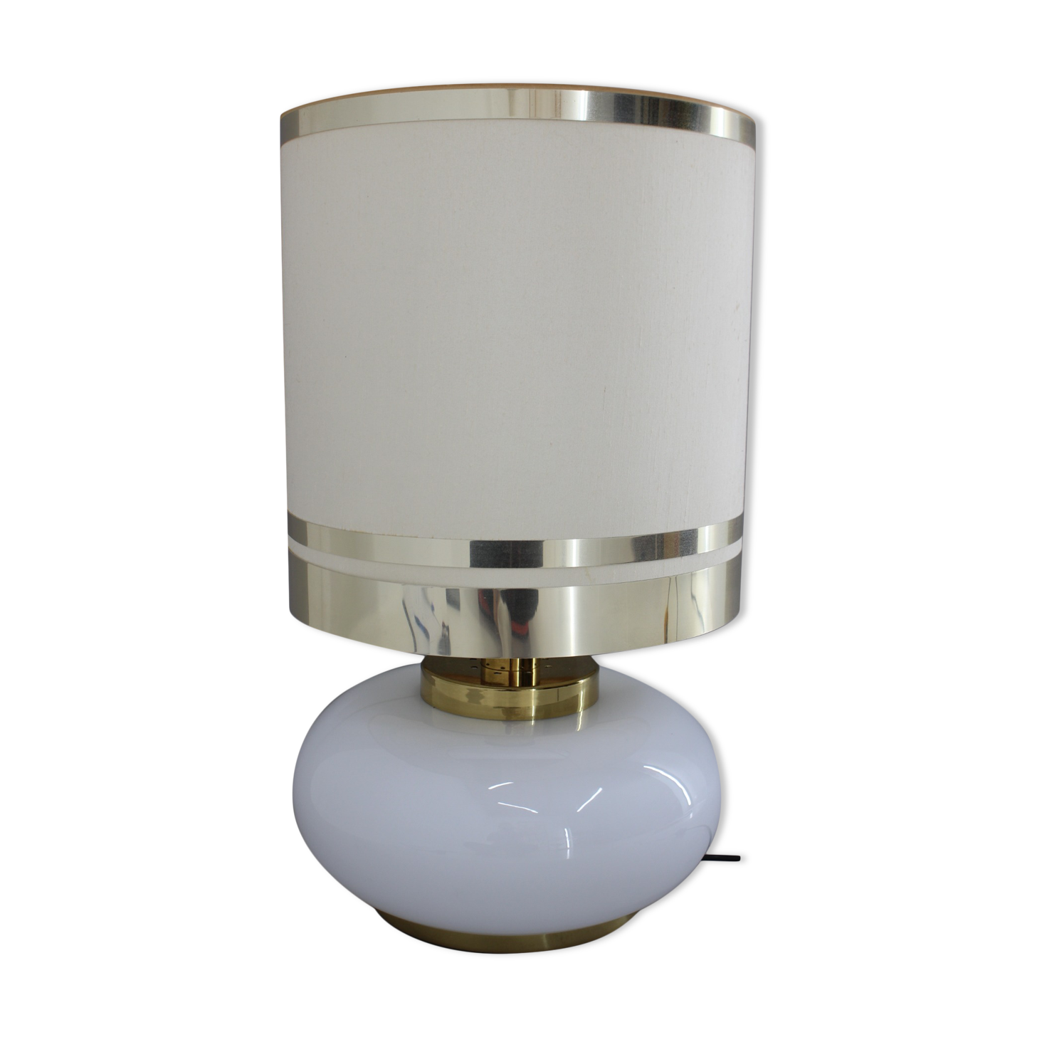 1970s Beautiful Large Glass and Brass Table Lamp ,Italy