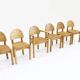 6 x Vintage Dining Room Chairs by Rainer Daumiller pine wood, Denmark, 1970
