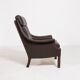 Fauteuil danois en cuir marron, 1960
