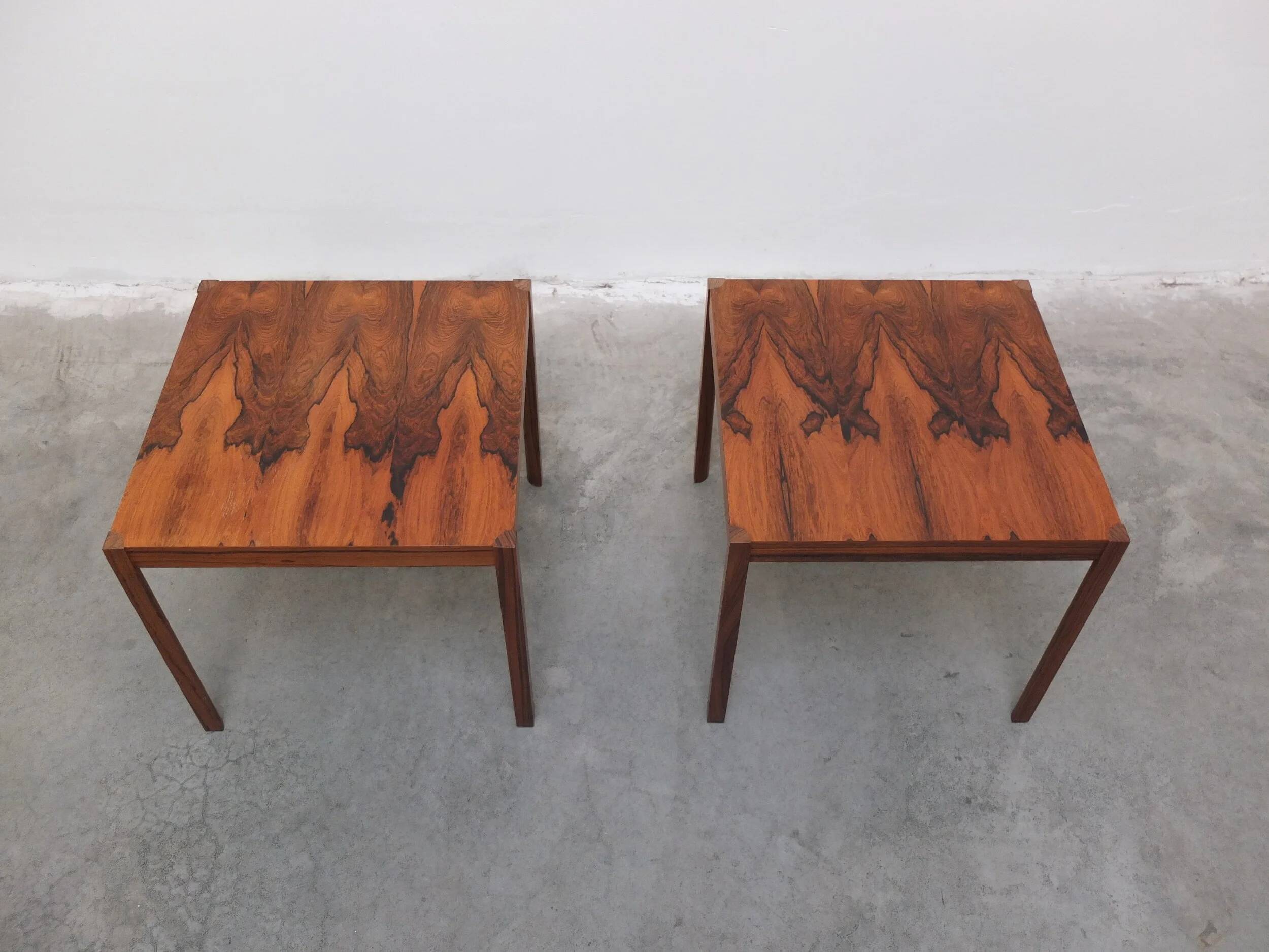 Pair of side tables in rosewood by Wilhelm Renz, 1960s