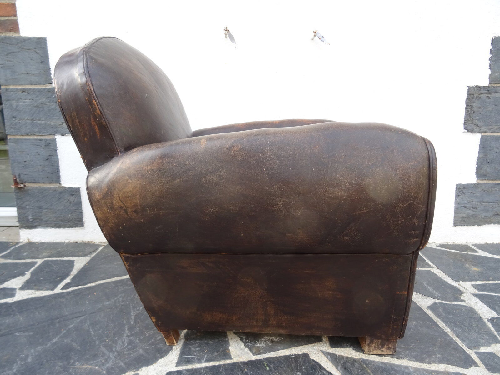30s leather club armchair