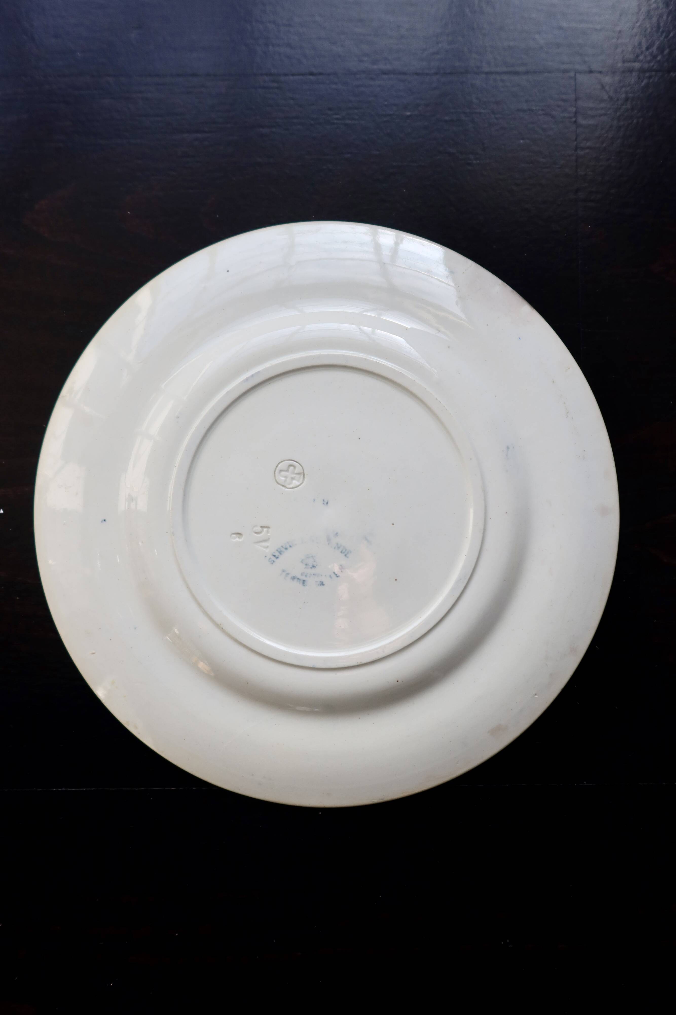 Antique ironstone plate from Creil and Montereau - Guirlande service