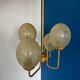1950s gold pendant light with 4 egg globes