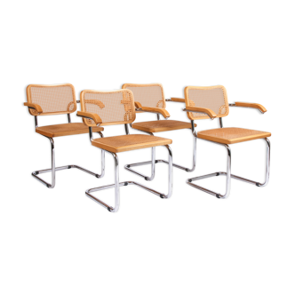 Série de 4 fauteuils design Marcel Breuer