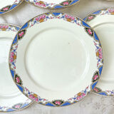 Set of 6 porcelain plates and 6 small mismatched vintage plates ~ Dinner service for 6 people ~