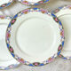 Set of 6 porcelain plates and 6 small mismatched vintage plates ~ Dinner service for 6 people ~