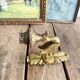 Bronze wall light, golden brass, clip-on wallpaper lampshade