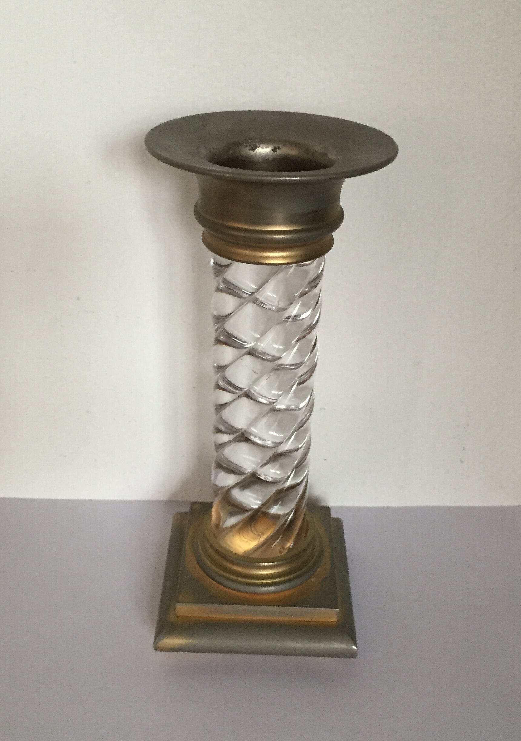 Crystal flambeau and gold metal