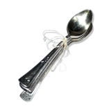 Set of 6 small ART DECO spoons in silver metal - 5 mocha spoons and 1 jam spoon