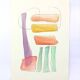 Original abstract painting – colourful graphic composition – 24 x 34 cm