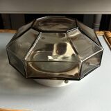 Italian smoked glass ceiling light Space Age