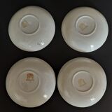 Series of four hollow plates for dolls tea set in earthenware XXth