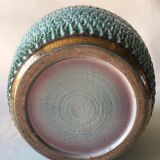 Celt and gold cracked art deco vase