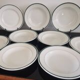 10 deep plates Moulin Des Loups Hamage green border
