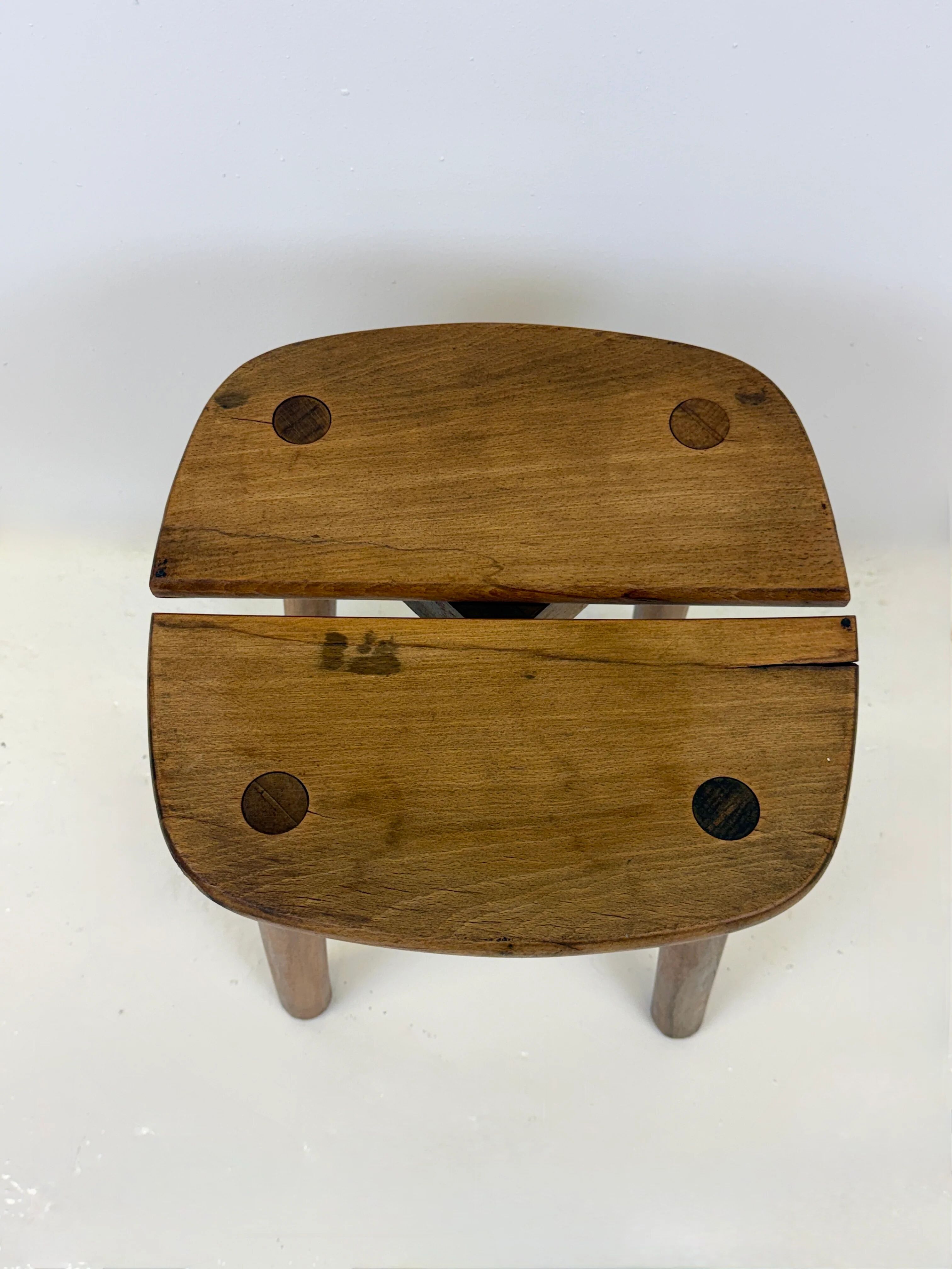 Wooden stool — Pierre Gautier-Delaye, France, 1960s